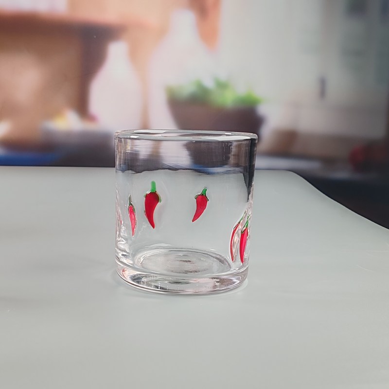 کیفیت 14oz Chili Decorative DOF Glass Heart Shape Water Tumbler Glasses Mexico Rock Glass Cup for Wedding Party Gift کارخانه