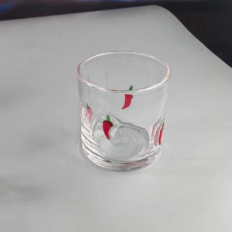 کیفیت 14oz Chili Decorative DOF Glass Heart Shape Water Tumbler Glasses Mexico Rock Glass Cup for Wedding Party Gift کارخانه