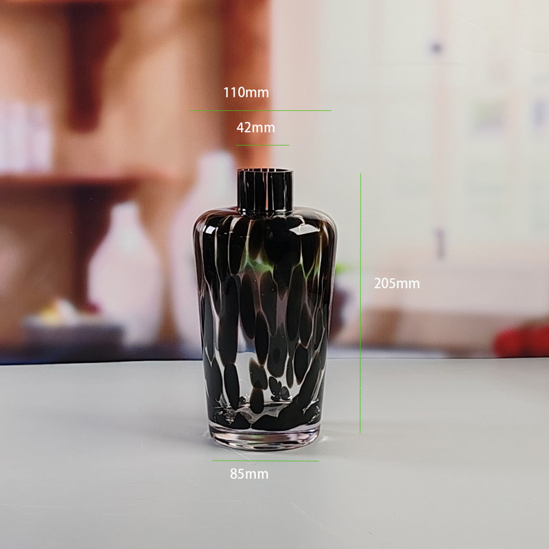 کیفیت Handmade Amber Glass Vase Modern Unique Vase for Table Centerpiece Decorative Flower Vases for Home Office Wedding(S size) کارخانه