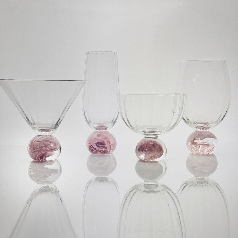 کیفیت High Clarity Pink Cloud Crystal Wine Glass Set Designed for in Restaurants Bars and Wine Tasting Events Offering Superior Presentation کارخانه