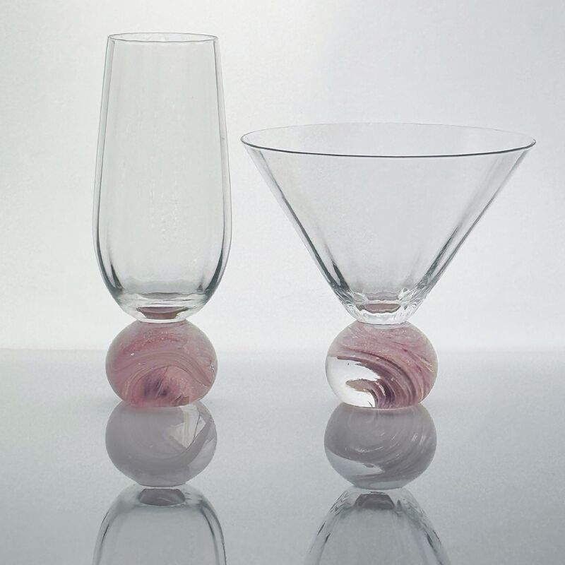 کیفیت High Clarity Pink Cloud Crystal Wine Glass Set Designed for in Restaurants Bars and Wine Tasting Events Offering Superior Presentation کارخانه