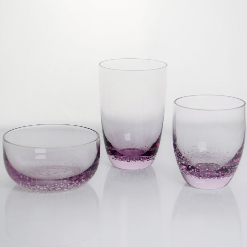 کیفیت Crystal Wine Glass handblown with subtle trapped bubbles and a soft lavender to clear gradient combining beauty and durability کارخانه