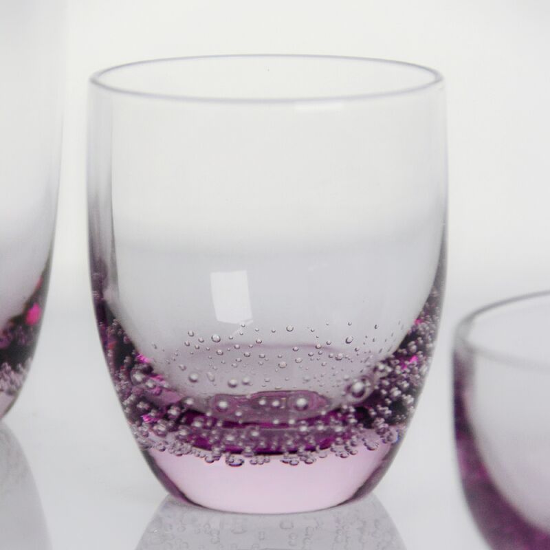 کیفیت Crystal Wine Glass handblown with subtle trapped bubbles and a soft lavender to clear gradient combining beauty and durability کارخانه
