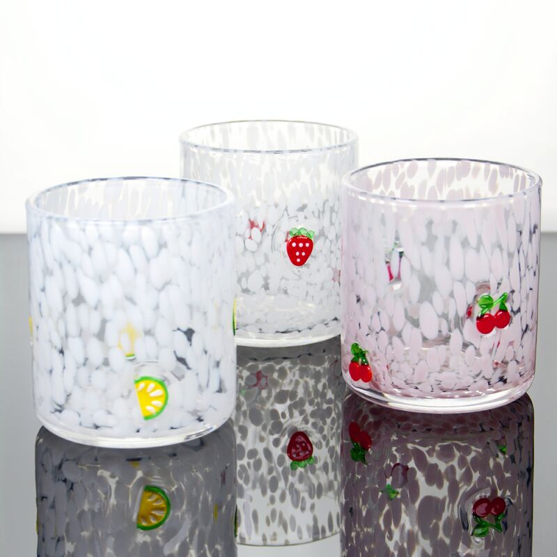 کیفیت Tumbler Drinking Glasses hand crafted with dreamy confetti patterns and fruity designs that bring joy to your table setting کارخانه