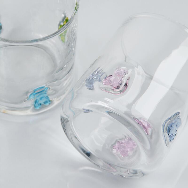کیفیت لیوان شیشه‌ای طرح خرس گامی دست‌ساز، لیوان شفاف ۴۰۰ میلی‌لیتری با خرس رنگارنگ بامزه، لیوان نوشیدنی سرگرم‌کننده برای کودکان و بزرگسالان، هدیه بار شیک کارخانه