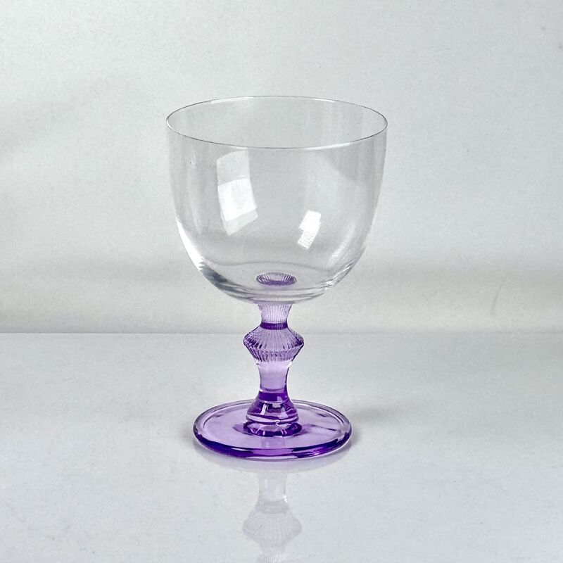 کیفیت 4‑Pack Vintage Purple Stem Wine Glasses, Assorted Shapes Clear Cup with Decorative Purple Stem, Handblown Glass Goblets for Wedding Party Home Tabletop Decoration کارخانه