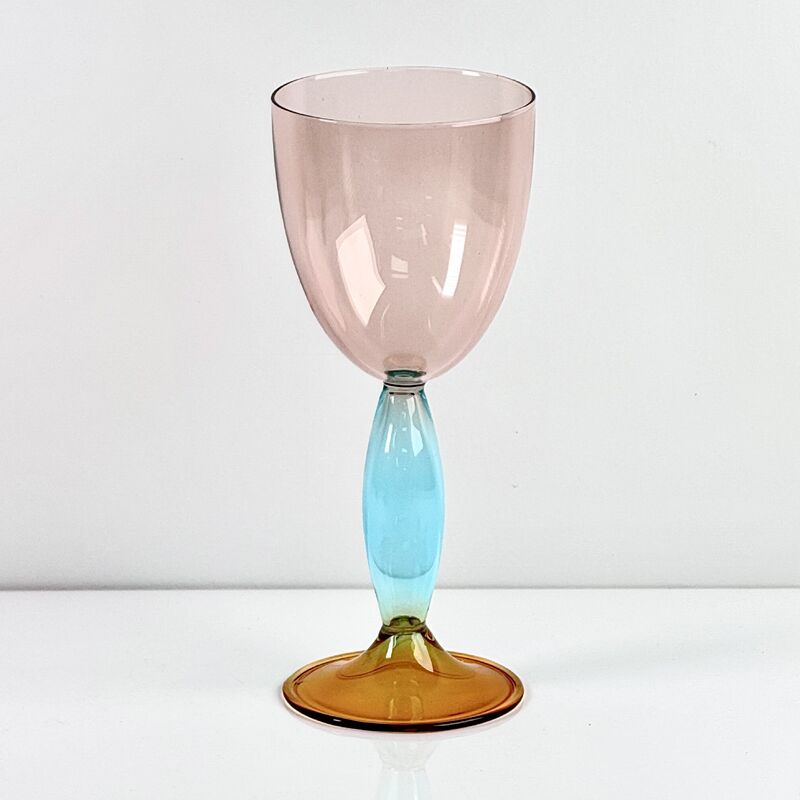 کیفیت Hand-Blown Gradient Color Borosilicate Wine Glasses, Multi-Color Artistic Stem Goblets for Wine, Cocktail, Home Bar & Party Decor کارخانه