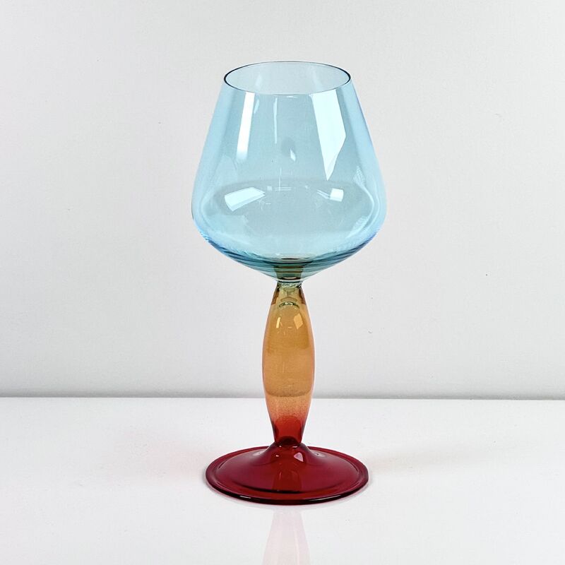 کیفیت Hand-Blown Gradient Color Borosilicate Wine Glasses, Multi-Color Artistic Stem Goblets for Wine, Cocktail, Home Bar & Party Decor کارخانه