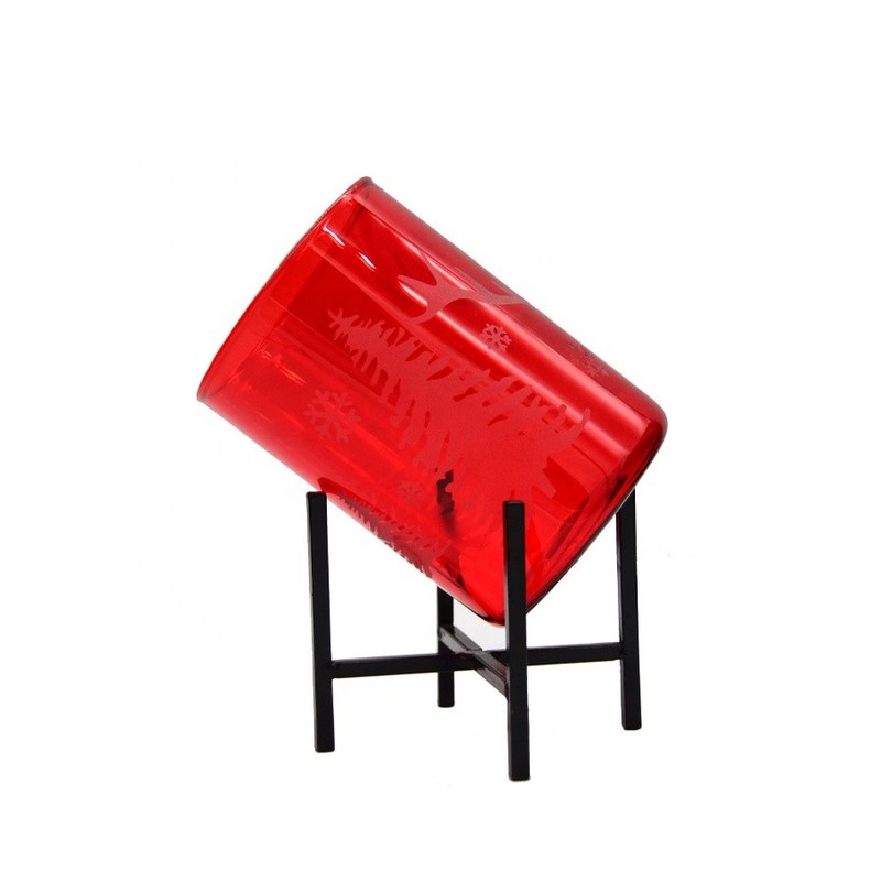 کیفیت Brosilicate Glass Candle Holders With Etched Christmas Pattern کارخانه