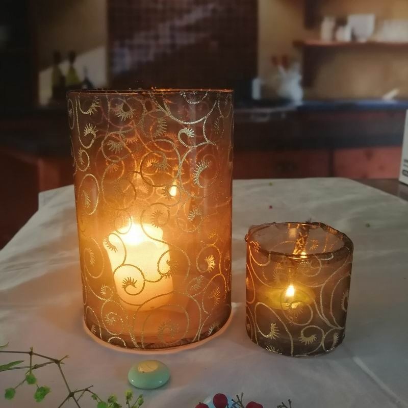 کیفیت Decorative Handmade Silk Sleeve Coat Cylinder Candle Holders کارخانه