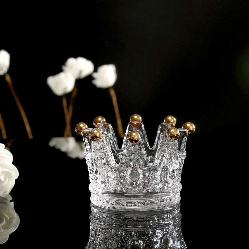 کیفیت Classic Crown Clear Glass Candle Holders کارخانه