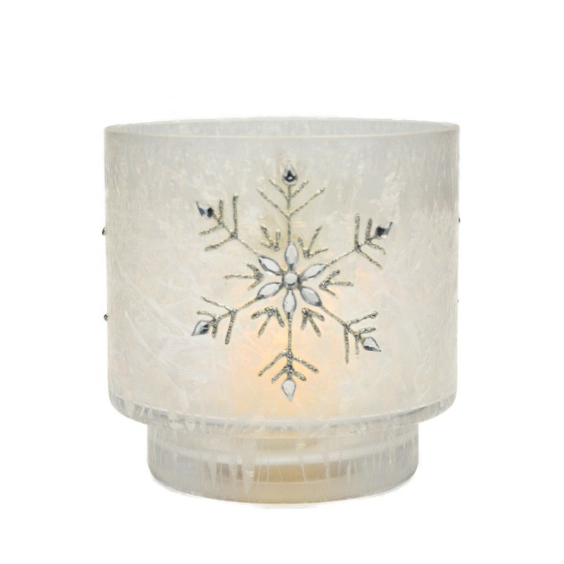 کیفیت Snow Flake Glass Candle Holders کارخانه