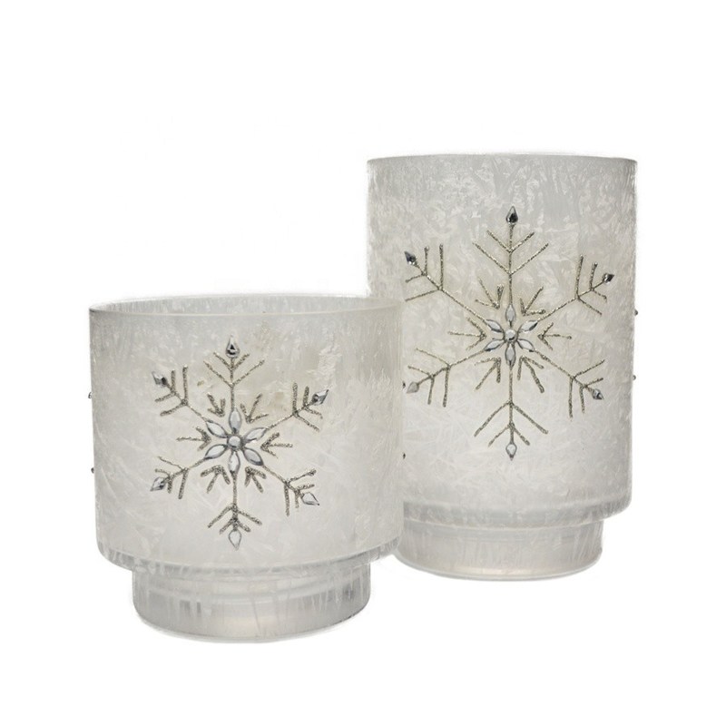 کیفیت Snow Flake Glass Candle Holders کارخانه