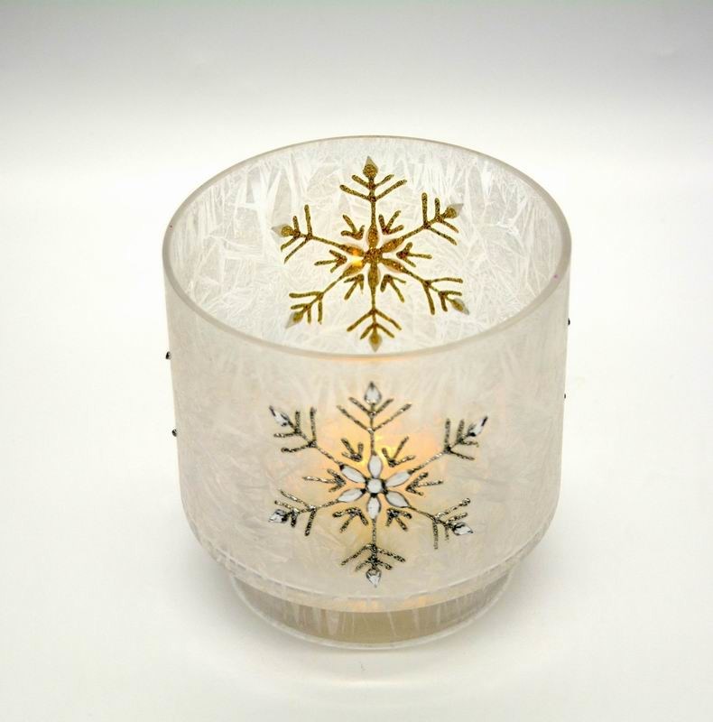 کیفیت Snow Flake Glass Candle Holders کارخانه