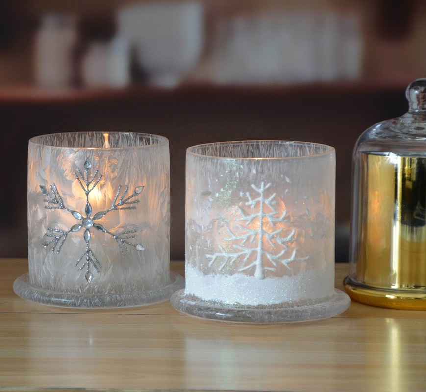 کیفیت Frost Glass Candle Holders , Glass Cylinder Candle Holders For Holiday Decoration کارخانه