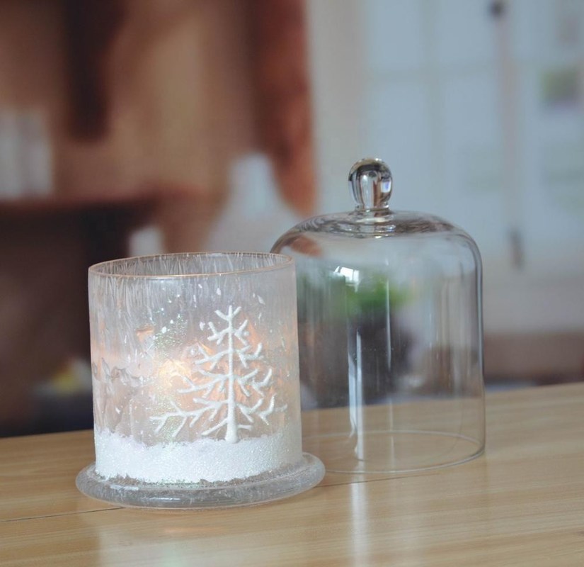 کیفیت Frost Glass Candle Holders , Glass Cylinder Candle Holders For Holiday Decoration کارخانه