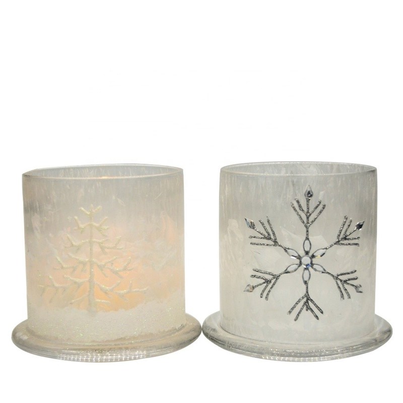 کیفیت Frost Glass Candle Holders , Glass Cylinder Candle Holders For Holiday Decoration کارخانه