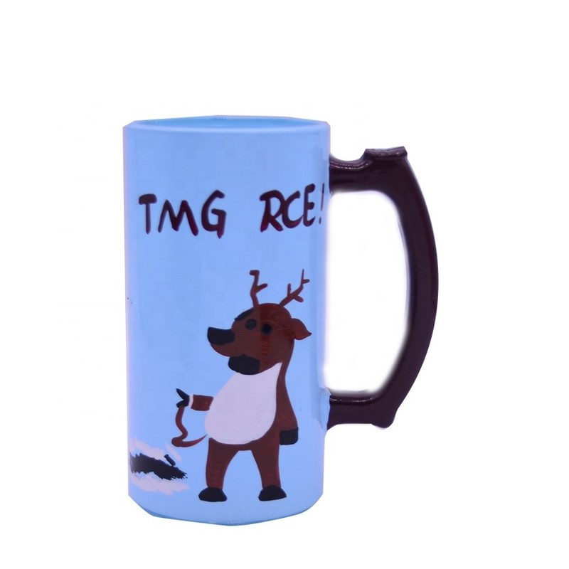 کیفیت Color Decorated Steins Customize Handpainted Glass Beer Mug کارخانه