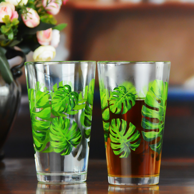 کیفیت Monstera Leaf 16 Oz Beer Glasses With Color Decal کارخانه