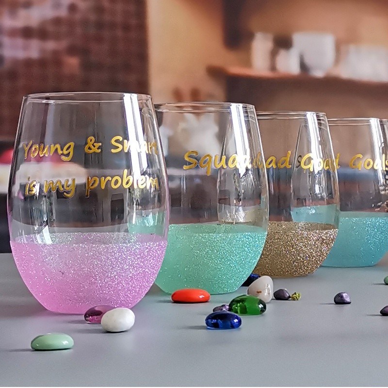 کیفیت LFGB 450ml Wine Glass , Crystal Wine Glass For Anuversery Party کارخانه