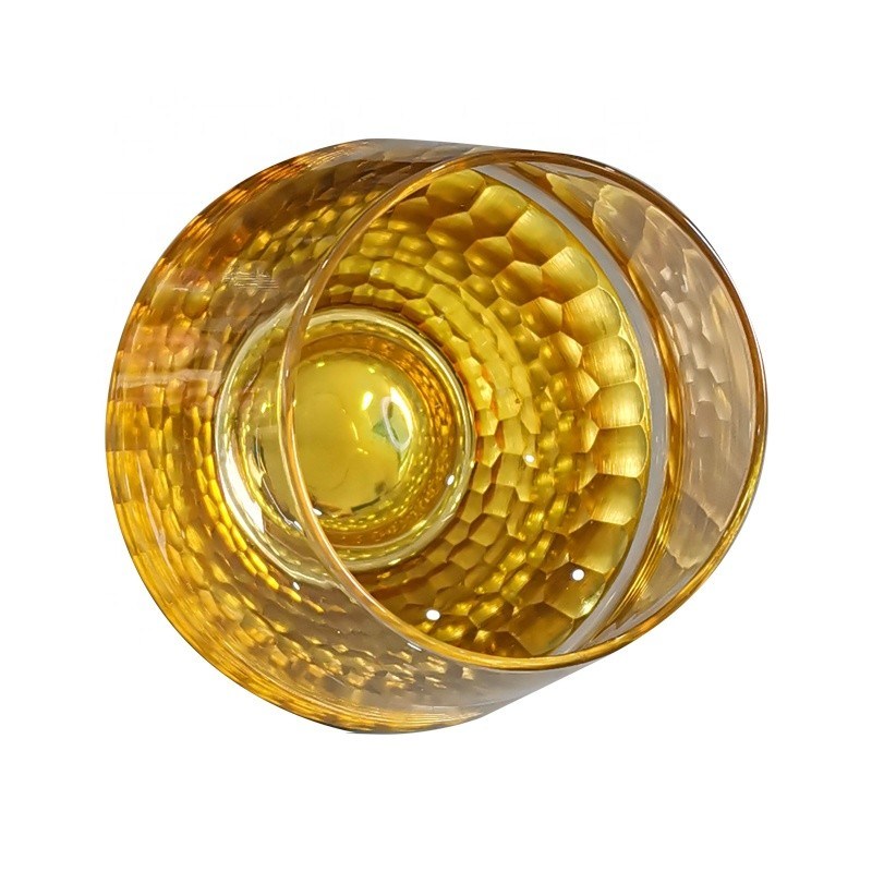 کیفیت 400ml Hand Cut Gold Honeycomb Crystal Wine Glasses کارخانه
