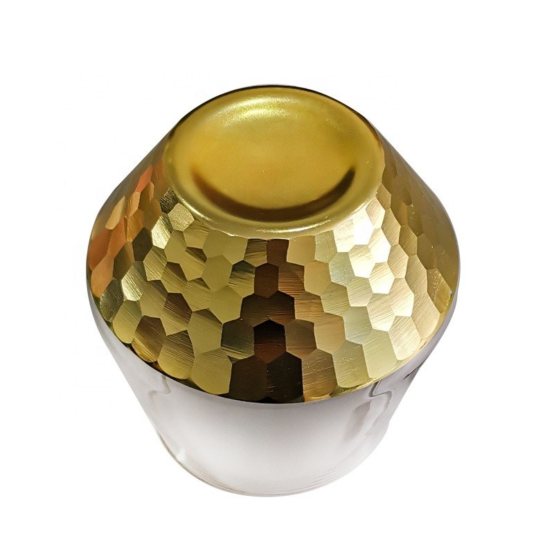 کیفیت 400ml Hand Cut Gold Honeycomb Crystal Wine Glasses کارخانه