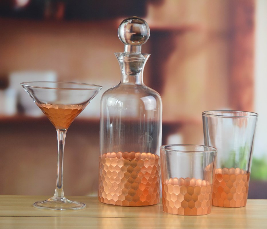 کیفیت 450ml Gold Cutted Honeycomb Stemless Crystal Wine Glass کارخانه