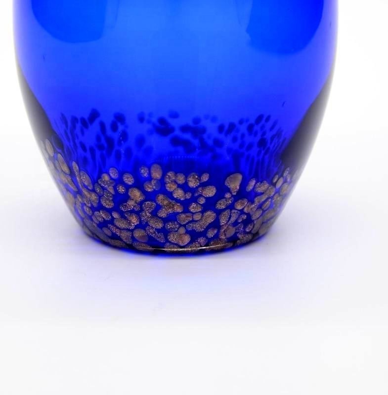 کیفیت Handblowned Blue Rock Golden Dots Crystal Wine Glass کارخانه