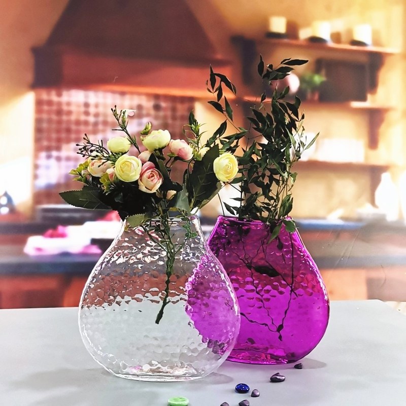 کیفیت Home Decoration 8" Fish Style Vintage Pink Glass Vase کارخانه