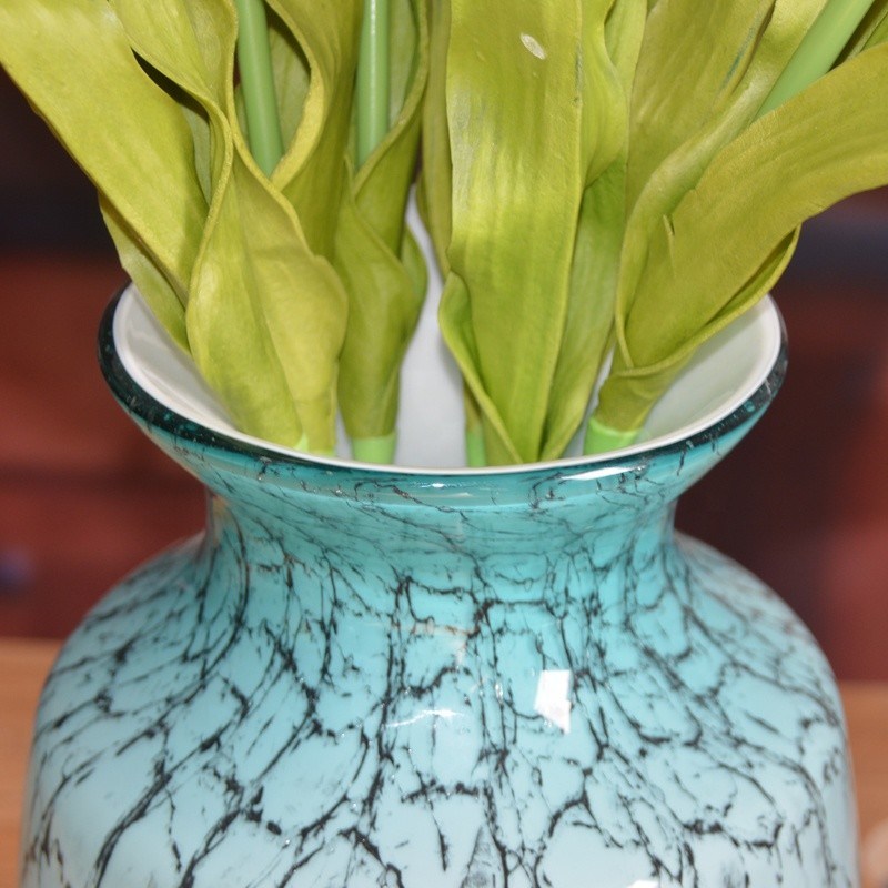 کیفیت Oriental Color Marble Decorative Glass Vase , Tall Centerpiece Vases For Hotle کارخانه