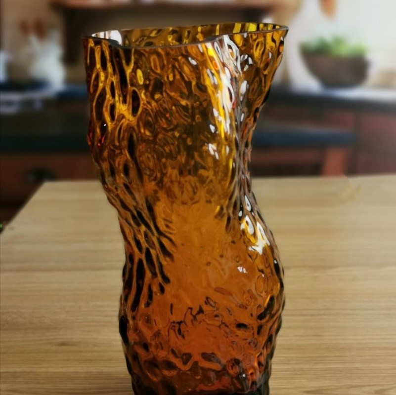 کیفیت Tree Stump Shaped Customize Color Decorative Glass Vase کارخانه