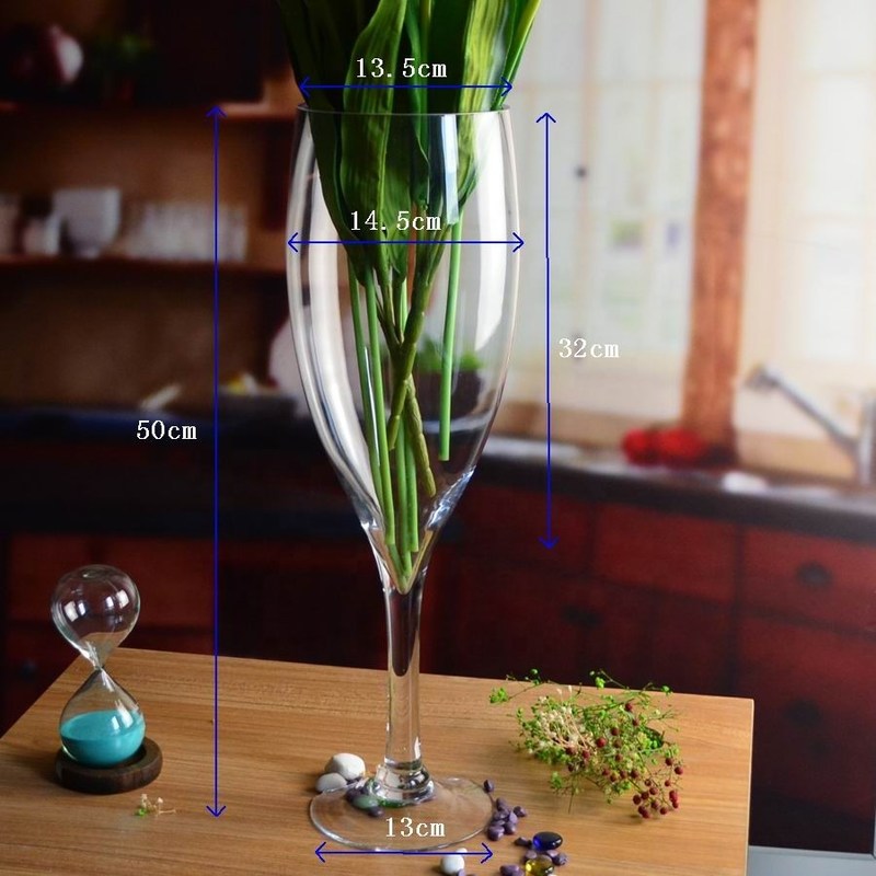 کیفیت Europe Style Long Stem Glass Vase Centerpiece For Party کارخانه