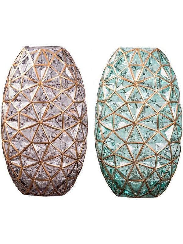 کیفیت Creative Handpainted Decorative Glass Vase For Wedding کارخانه