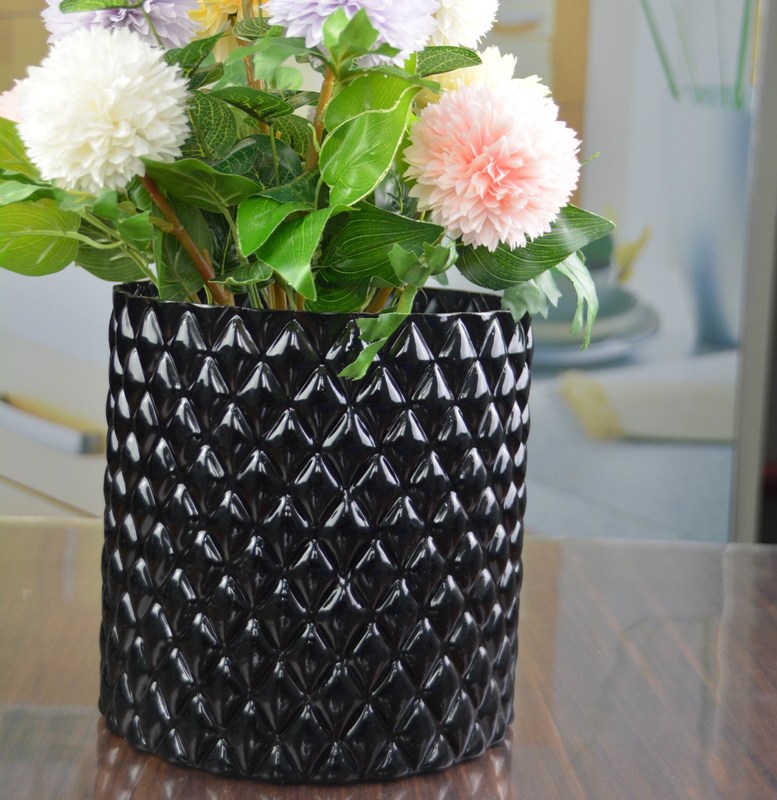 کیفیت Emobossed Decorative Glass Vase کارخانه