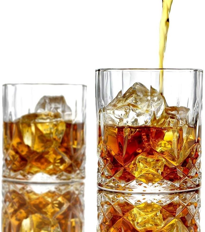 کیفیت Old Fashioned Lead Free Embossed 10 Oz Whiskey Glasses , Whiskey Tasting Glasses کارخانه