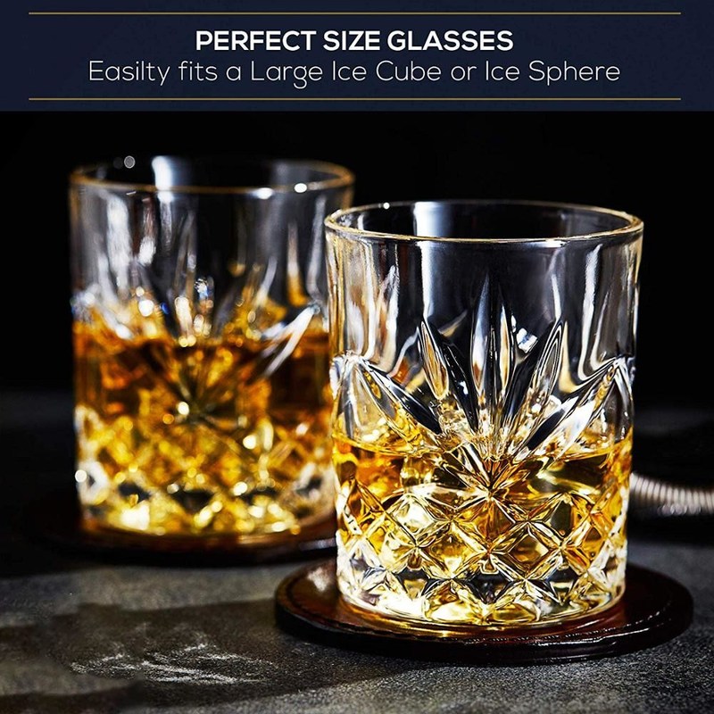 کیفیت Old Fashioned Lead Free Embossed 10 Oz Whiskey Glasses , Whiskey Tasting Glasses کارخانه