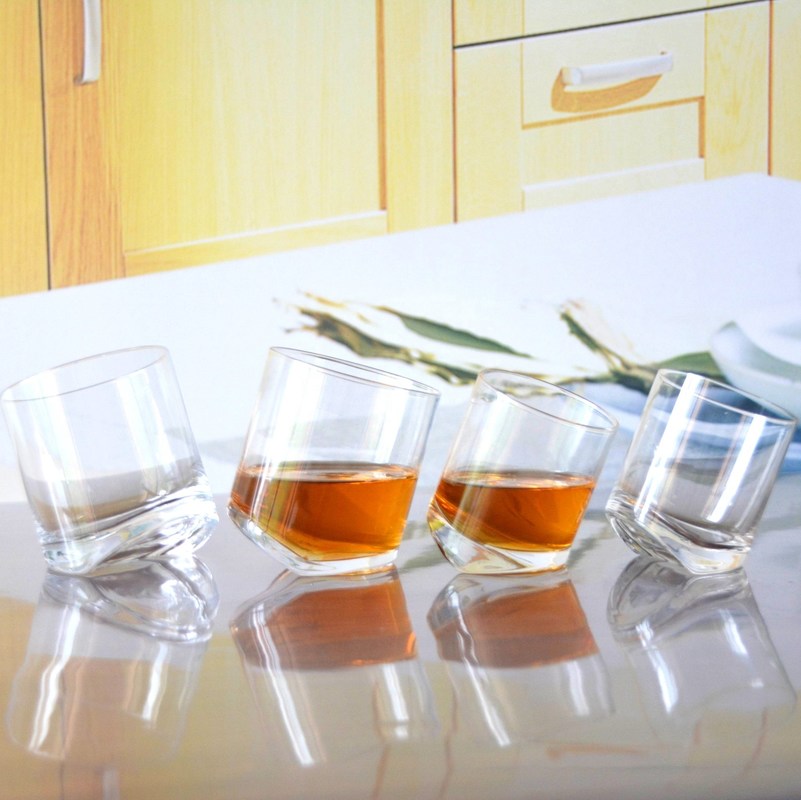 کیفیت Lead Free Slanted Bottom Round Whiskey Tasting Glasses کارخانه