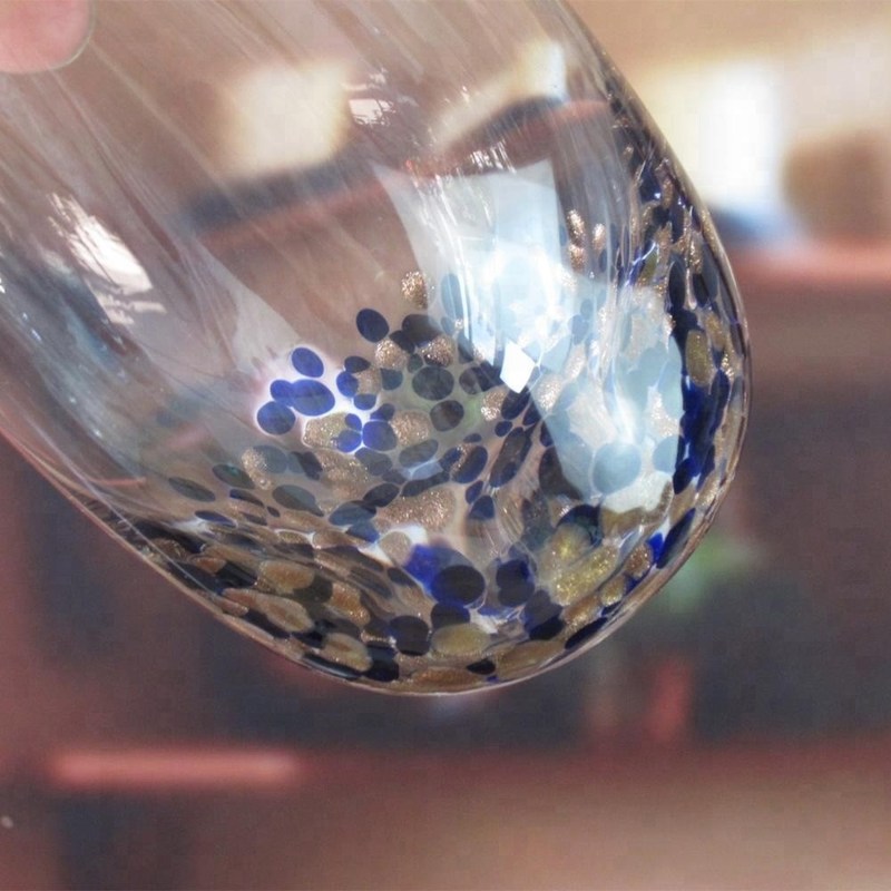 کیفیت Gold Stone Bottom Glass SGS 300ml Handmade Whiskey Glass کارخانه