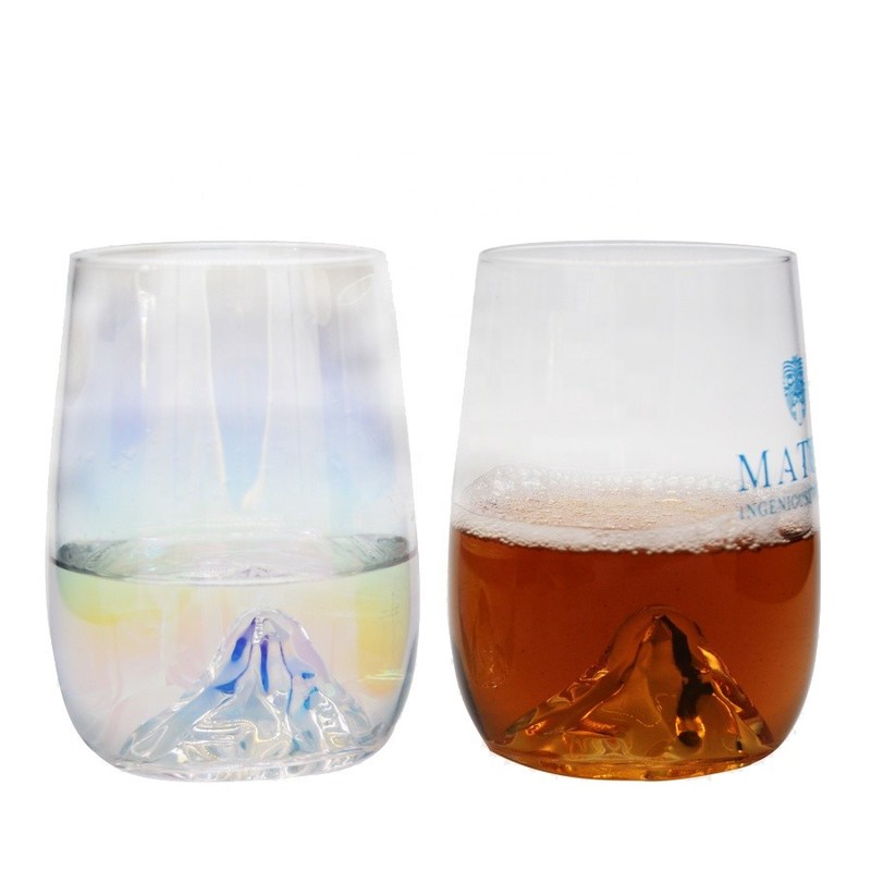 کیفیت 14 Oz Whiskey Glasses With Creative Ice Montain Bottom کارخانه