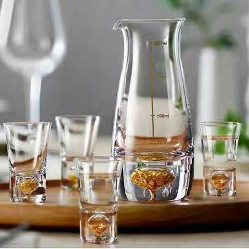 کیفیت Gold Foil Bottom Shot Glass Set کارخانه