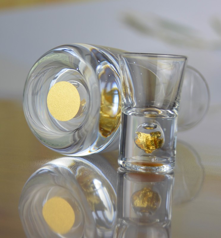 کیفیت Gold Foil Bottom Shot Glass Set کارخانه
