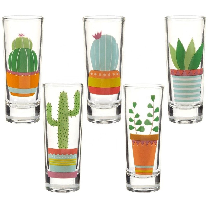 کیفیت Colorful Print Unique Shot Glasses For Tequila Fiesta کارخانه