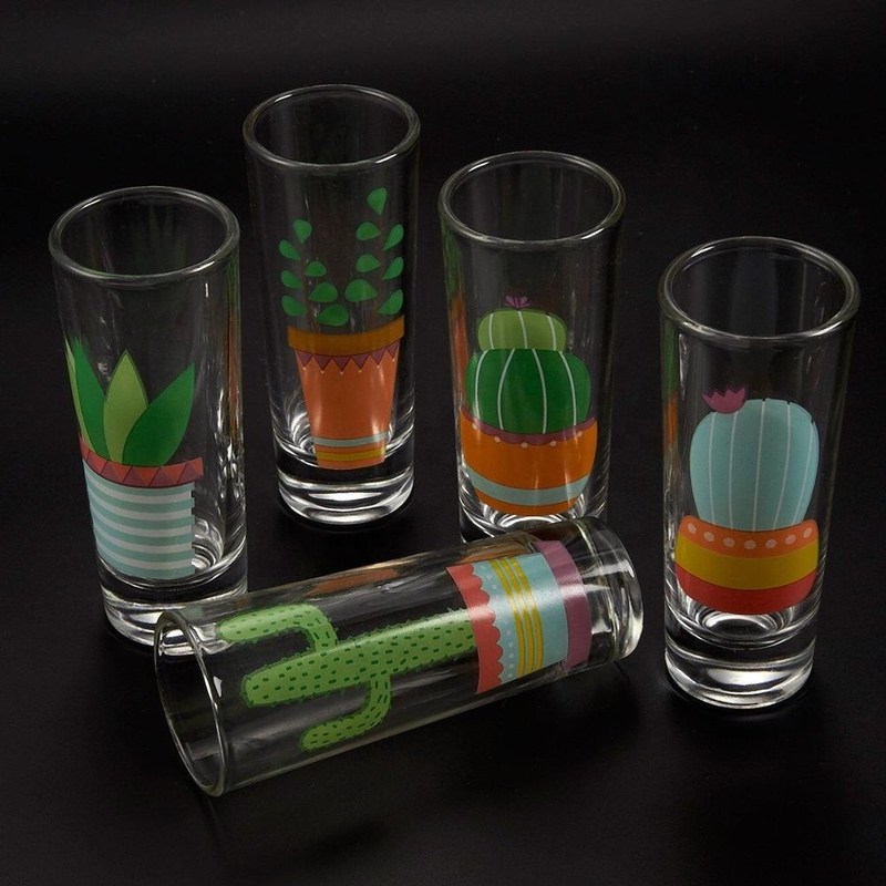 کیفیت Colorful Print Unique Shot Glasses For Tequila Fiesta کارخانه