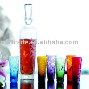 کیفیت Round Shape 6 Color Unique Shot Glass Set For Vodka کارخانه
