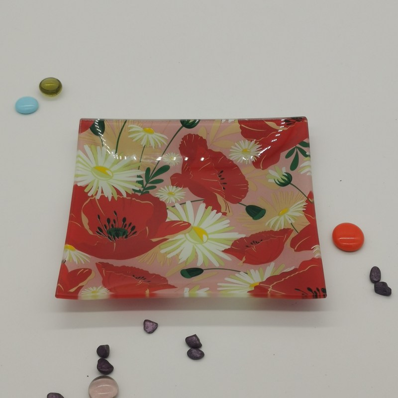 کیفیت Customize Color Ins Cactus Square Glass Dinner Plates کارخانه