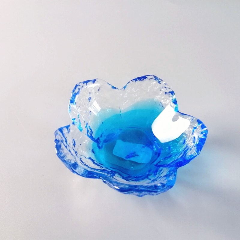 کیفیت Ins Cherry Blossom Glass Sauce Plates For Dinner Table کارخانه