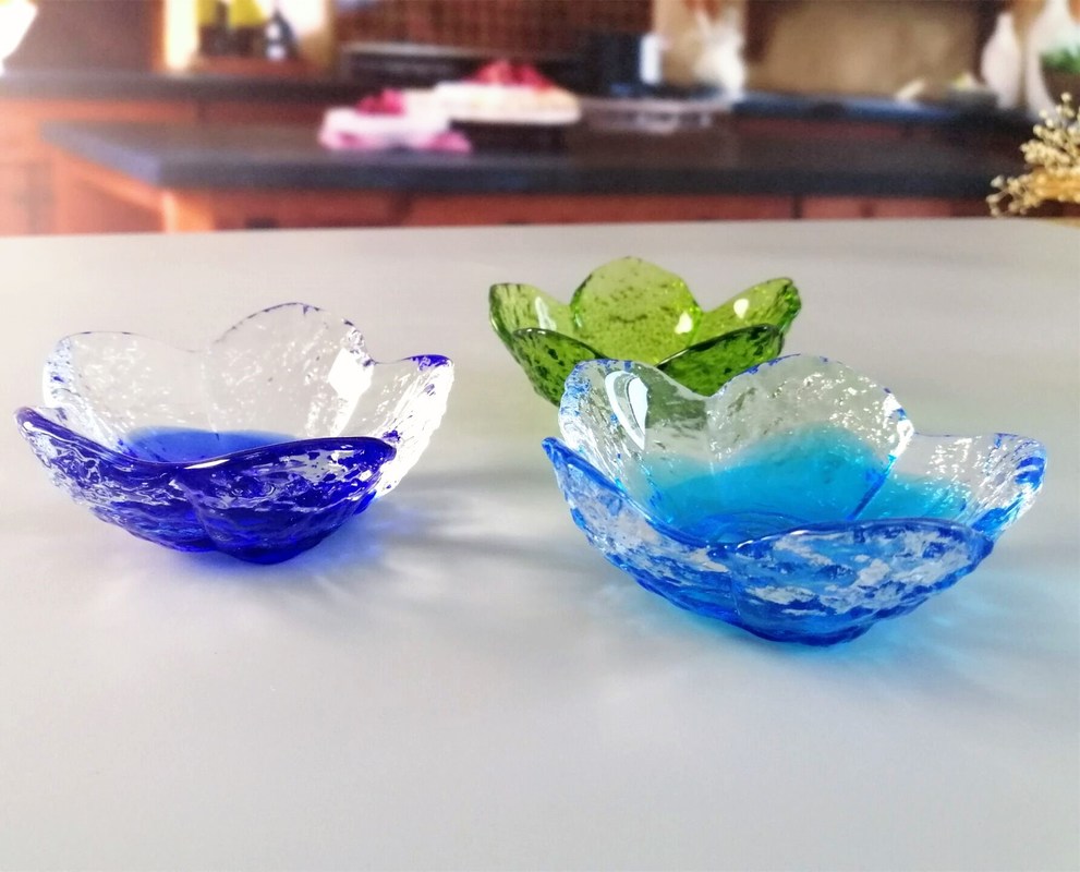 کیفیت Ins Cherry Blossom Glass Sauce Plates For Dinner Table کارخانه