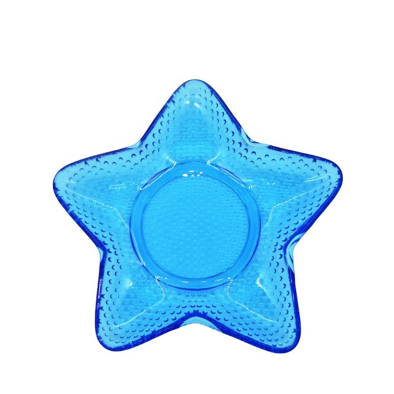 کیفیت Ocean Series Sea Shell Blue Glass Charger Plate For Dessert کارخانه