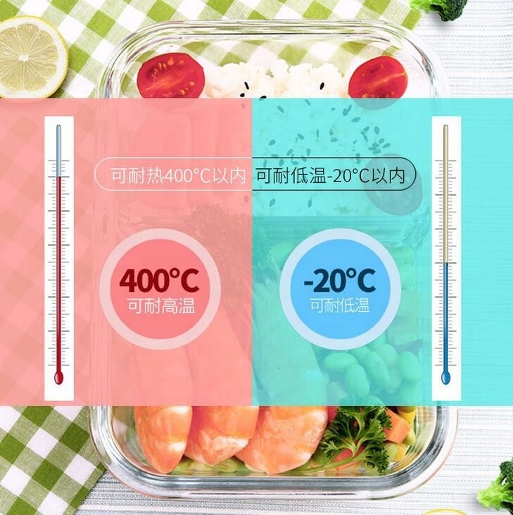 کیفیت Borosilicate Pressed Glass Lunch Boxes With Locking Lids کارخانه