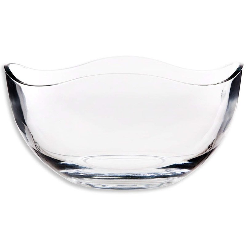 کیفیت Transparent Durable Wave Rim Glass Charger Plates , Fruit Salad Glass Bowl کارخانه
